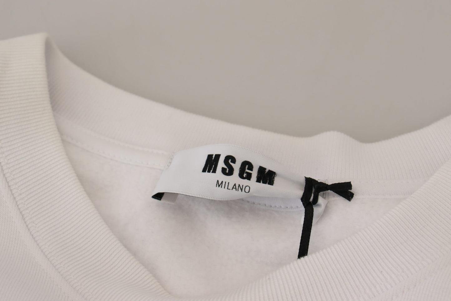 Pull col rond en coton blanc Msgm