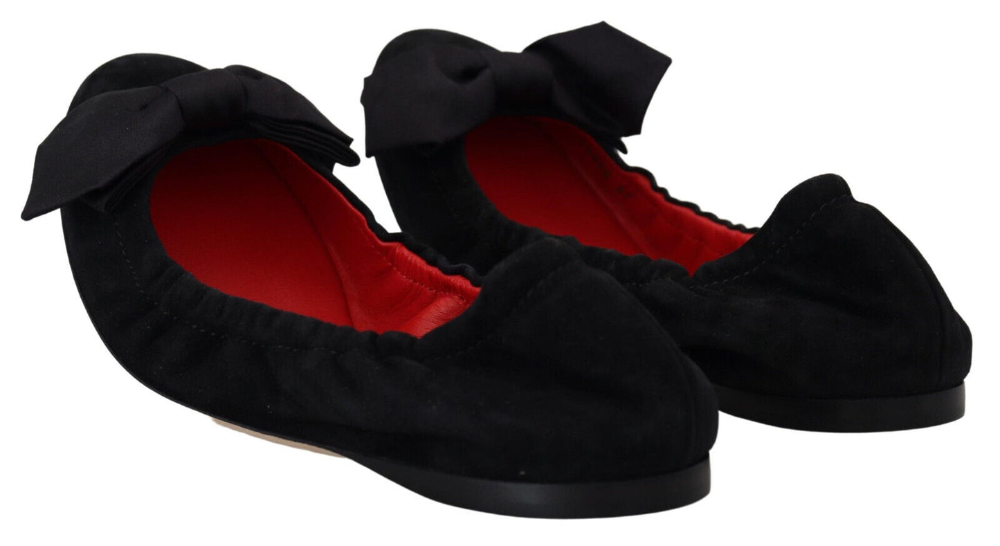 Dolce &amp; gabbana ballerines en daim noir