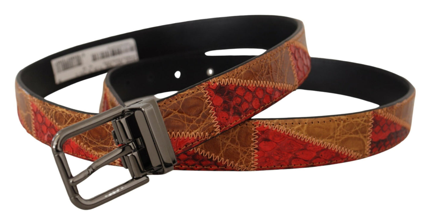 Ceinture en cuir de serpent bicolore Dolce &amp; gabbana