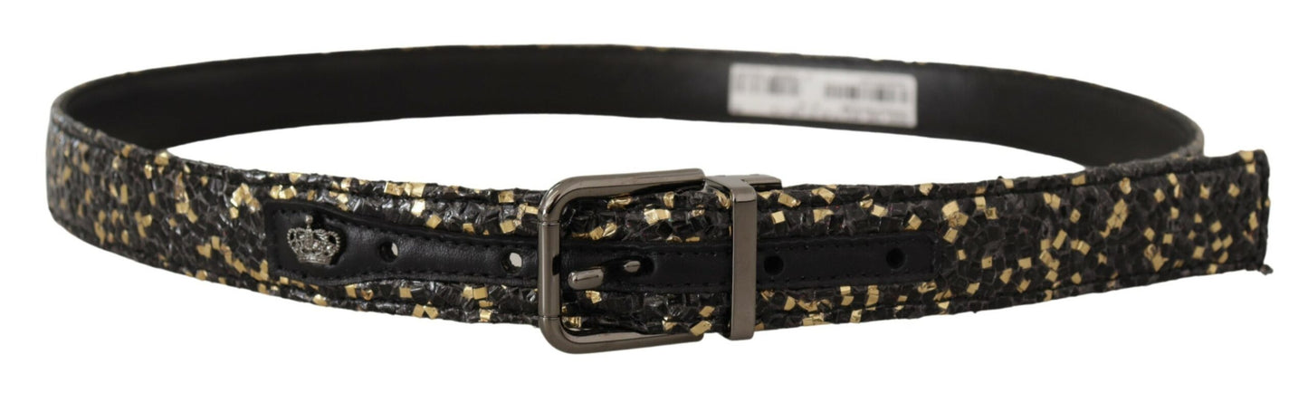 Ceinture en cuir italien Dolce &amp; Gabbana avec détail couronne