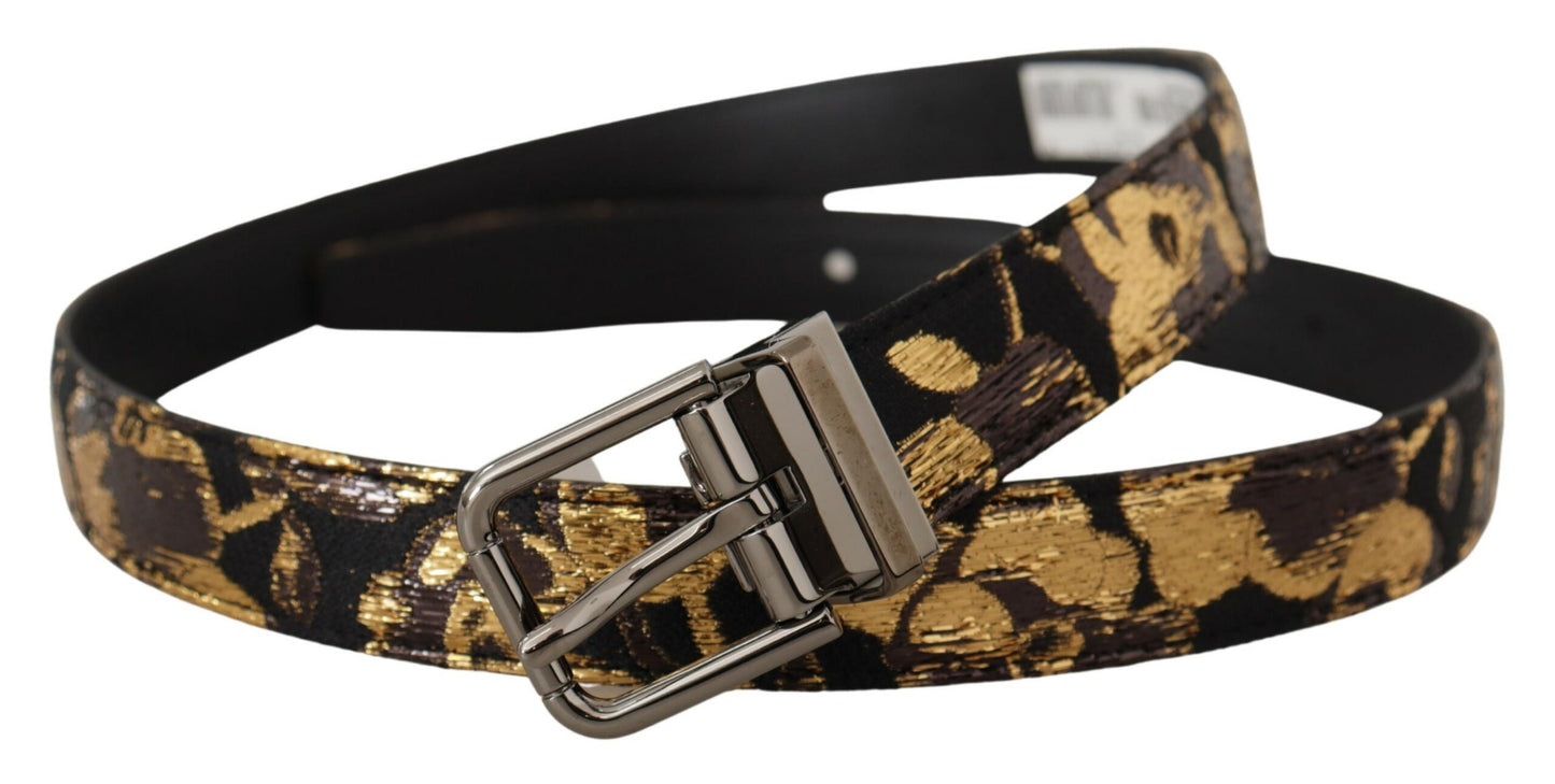 Ceinture en cuir multicolore Dolce &amp; gabbana avec boucle noire