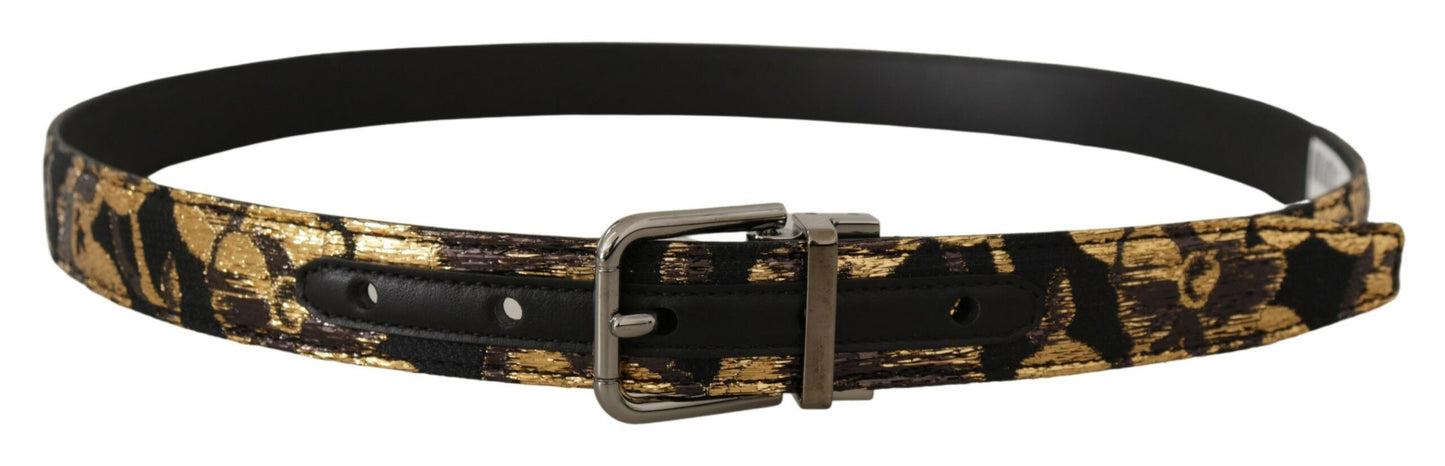 Ceinture en cuir multicolore Dolce &amp; gabbana avec boucle noire