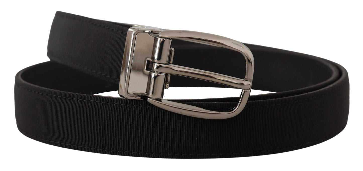 Ceinture en cuir gros-grain Dolce &amp; gabbana avec boucle argentée