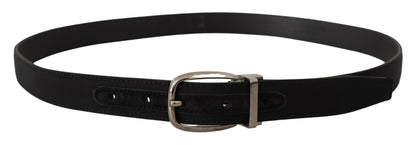 Ceinture en cuir gros-grain Dolce &amp; gabbana avec boucle argentée