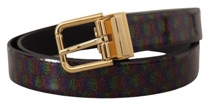 Ceinture en cuir Vernice Dolce &amp; Gabbana avec boucle argentée