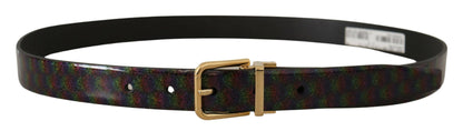 Ceinture en cuir Vernice Dolce &amp; Gabbana avec boucle argentée