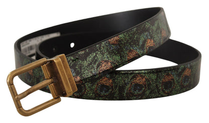 Ceinture en cuir gros-grain noir Dolce &amp; gabbana