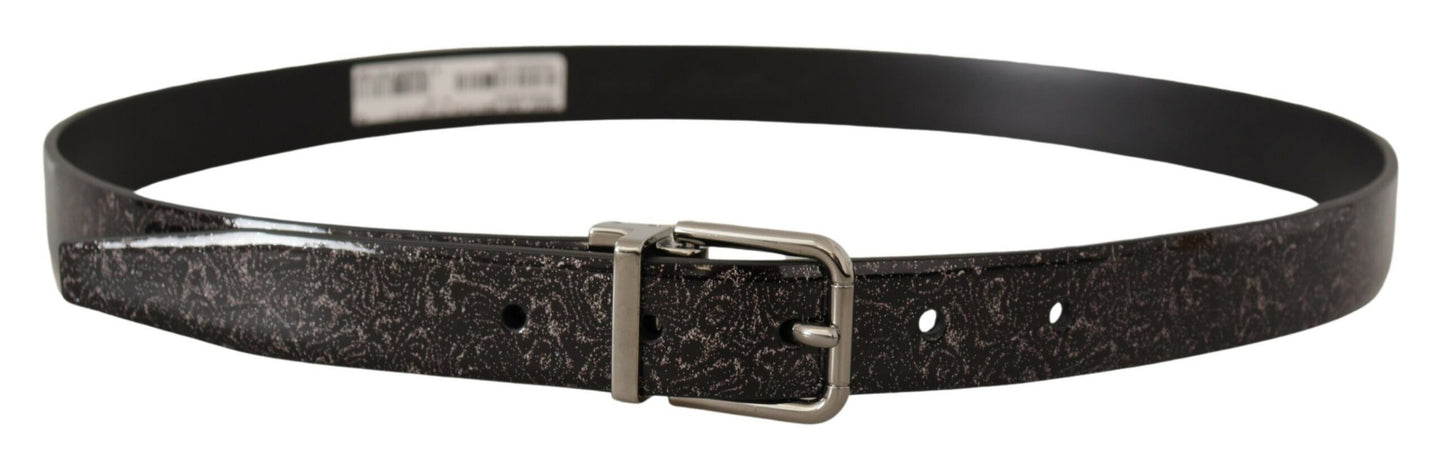 Ceinture élégante en cuir gros-grain Dolce &amp; gabbana avec boucle en métal