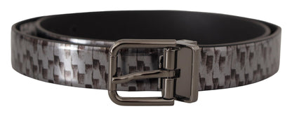 Dolce &amp; Gabbana - Ceinture élégante en cuir italien - Gris sophistiqué