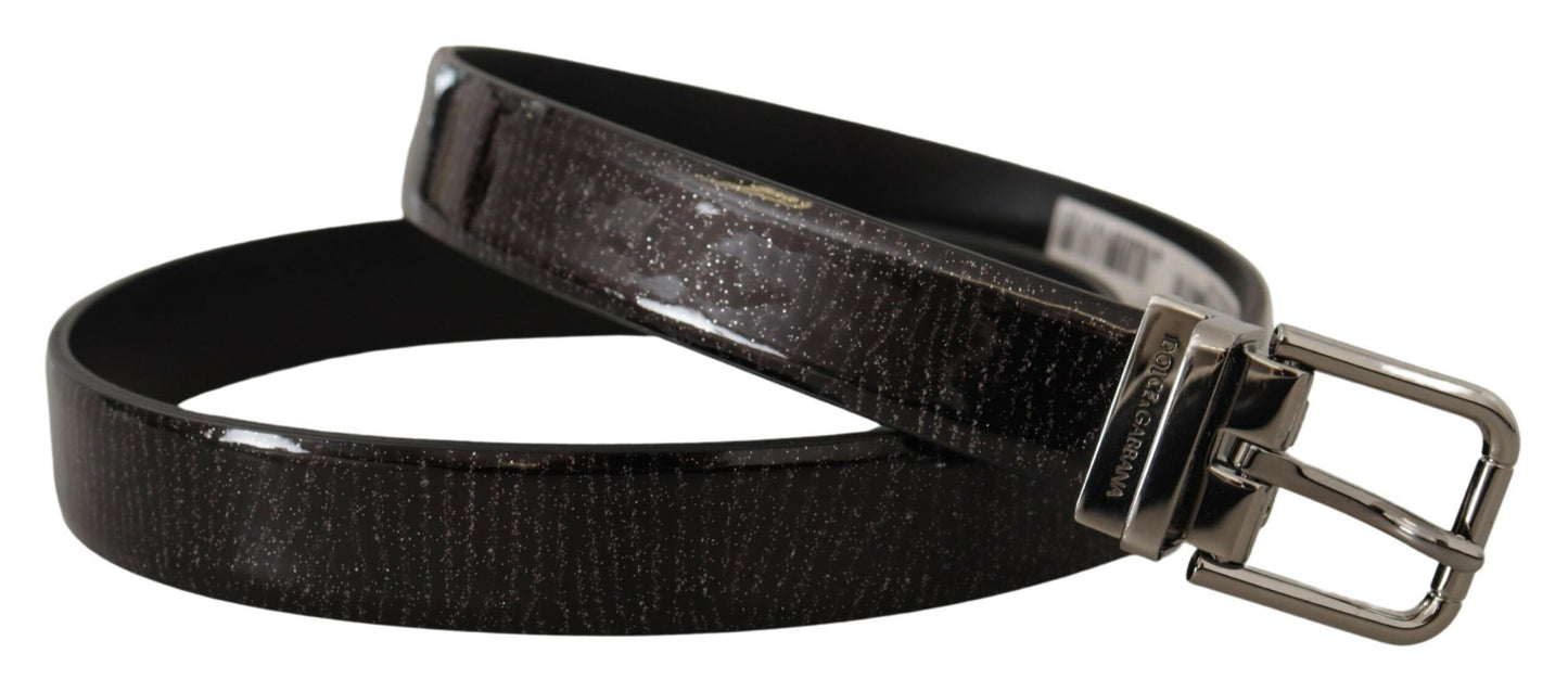 Ceinture en cuir noir Dolce &amp; gabbana avec boucle argentée