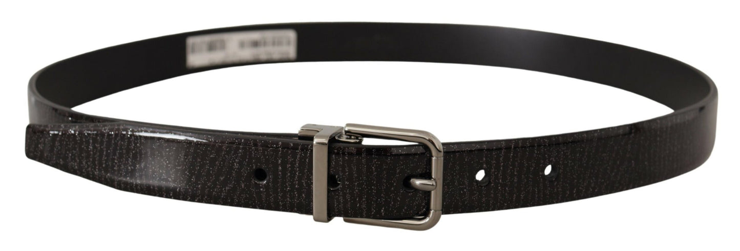 Ceinture en cuir noir Dolce &amp; gabbana avec boucle argentée