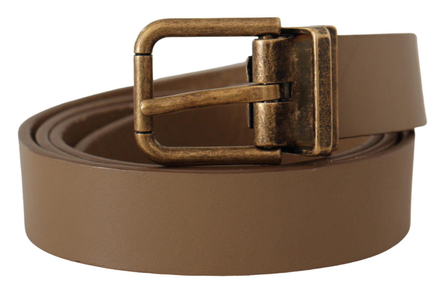 Ceinture en cuir marron Dolce &amp; gabbana avec boucle ton laiton