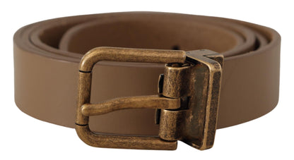 Ceinture en cuir marron Dolce &amp; gabbana avec boucle ton laiton