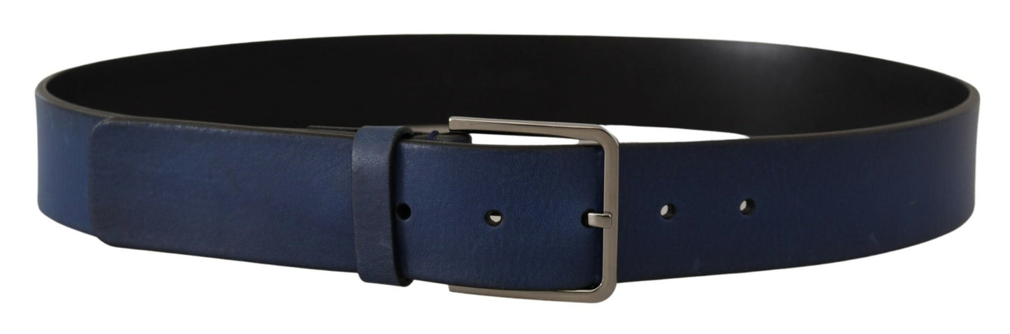 Ceinture en cuir bleu Dolce &amp; gabbana avec boucle argentée