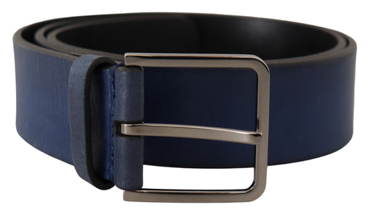 Ceinture en cuir bleu Dolce &amp; gabbana avec boucle argentée