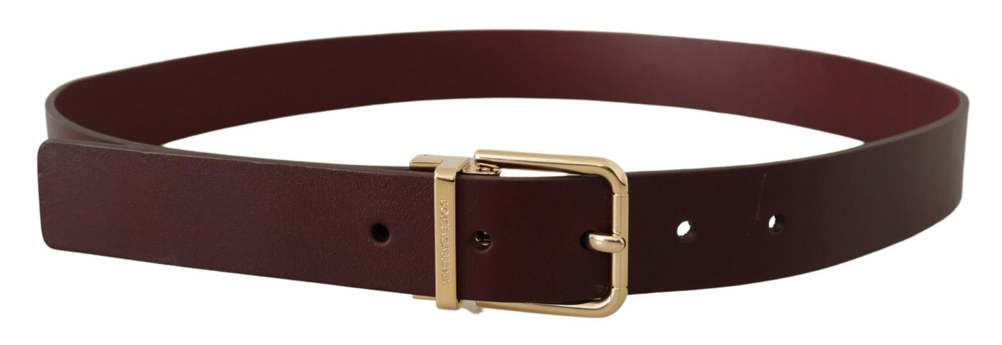 Ceinture en cuir marron Dolce &amp; gabbana avec boucle dorée