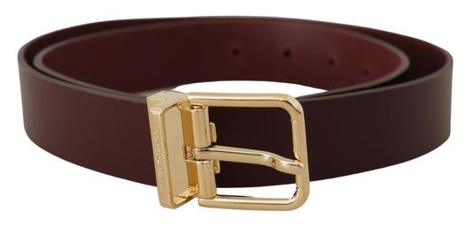 Ceinture en cuir marron Dolce &amp; gabbana avec boucle dorée