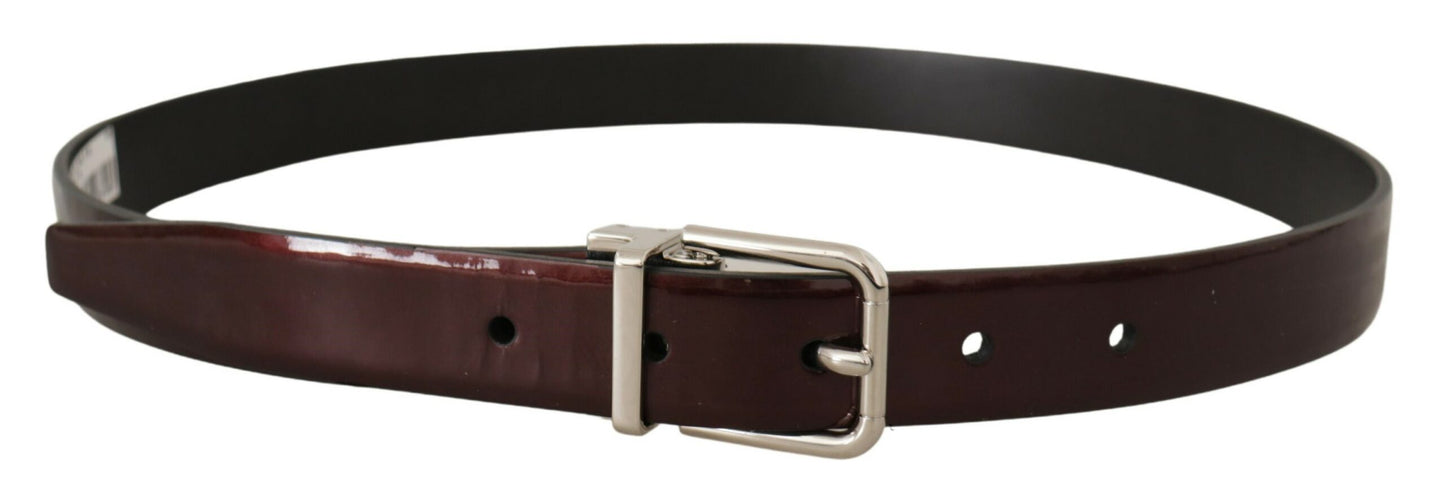 Ceinture en cuir verni marron foncé Dolce &amp; gabbana