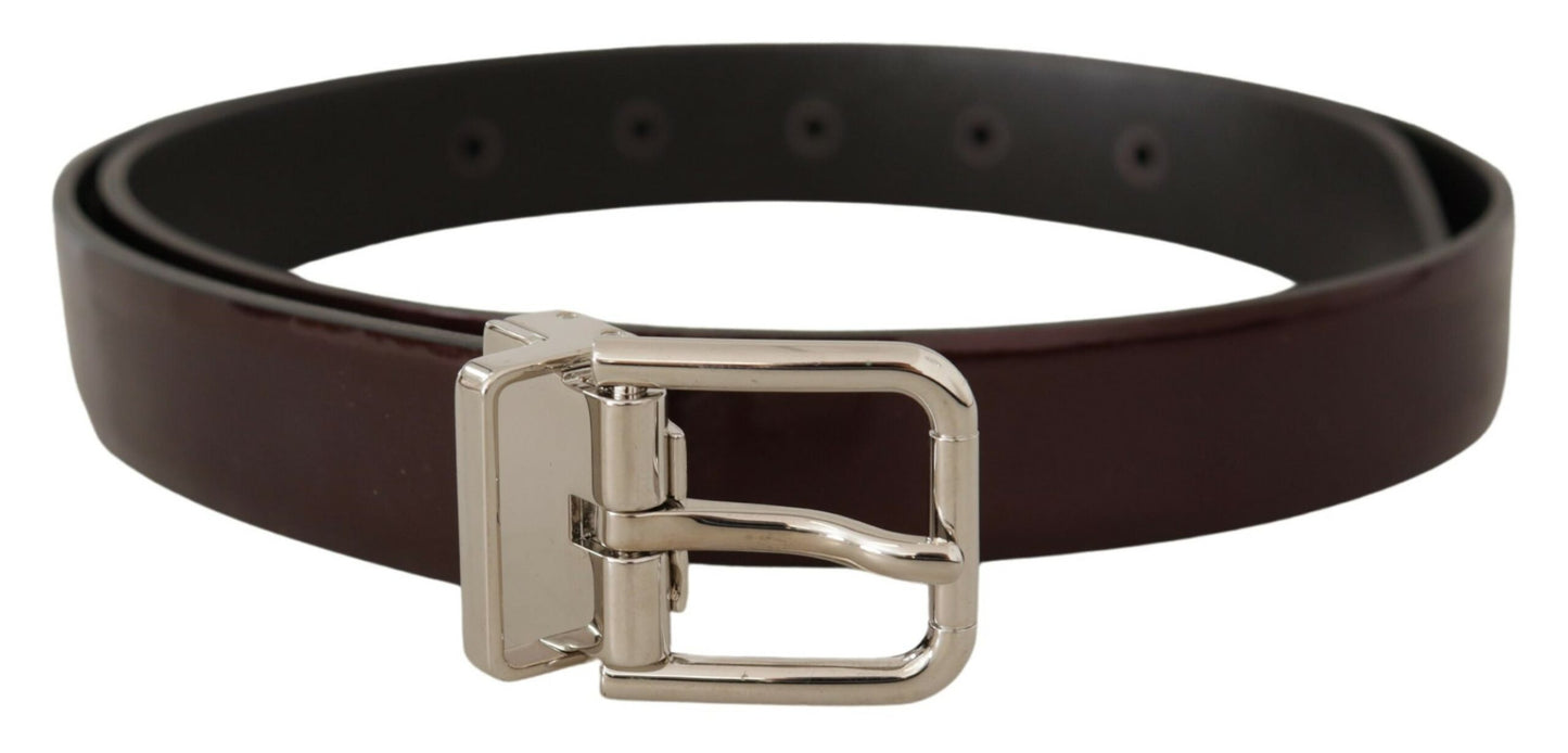 Ceinture en cuir verni marron foncé Dolce &amp; gabbana