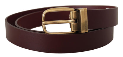 Ceinture en cuir marron Dolce &amp; gabbana avec boucle dorée