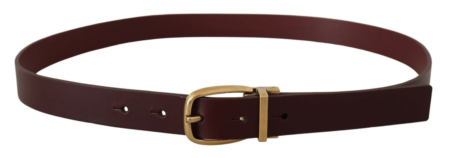 Ceinture en cuir marron Dolce &amp; gabbana avec boucle dorée