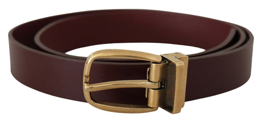 Ceinture en cuir marron Dolce &amp; gabbana avec boucle dorée