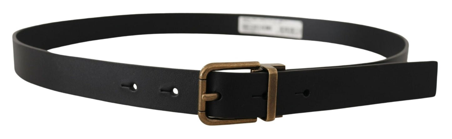 Ceinture en cuir noir Dolce &amp; gabbana avec boucle vintage