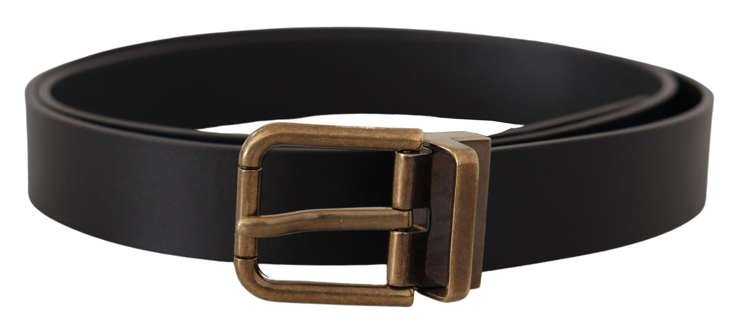 Ceinture en cuir noir Dolce &amp; gabbana avec boucle vintage