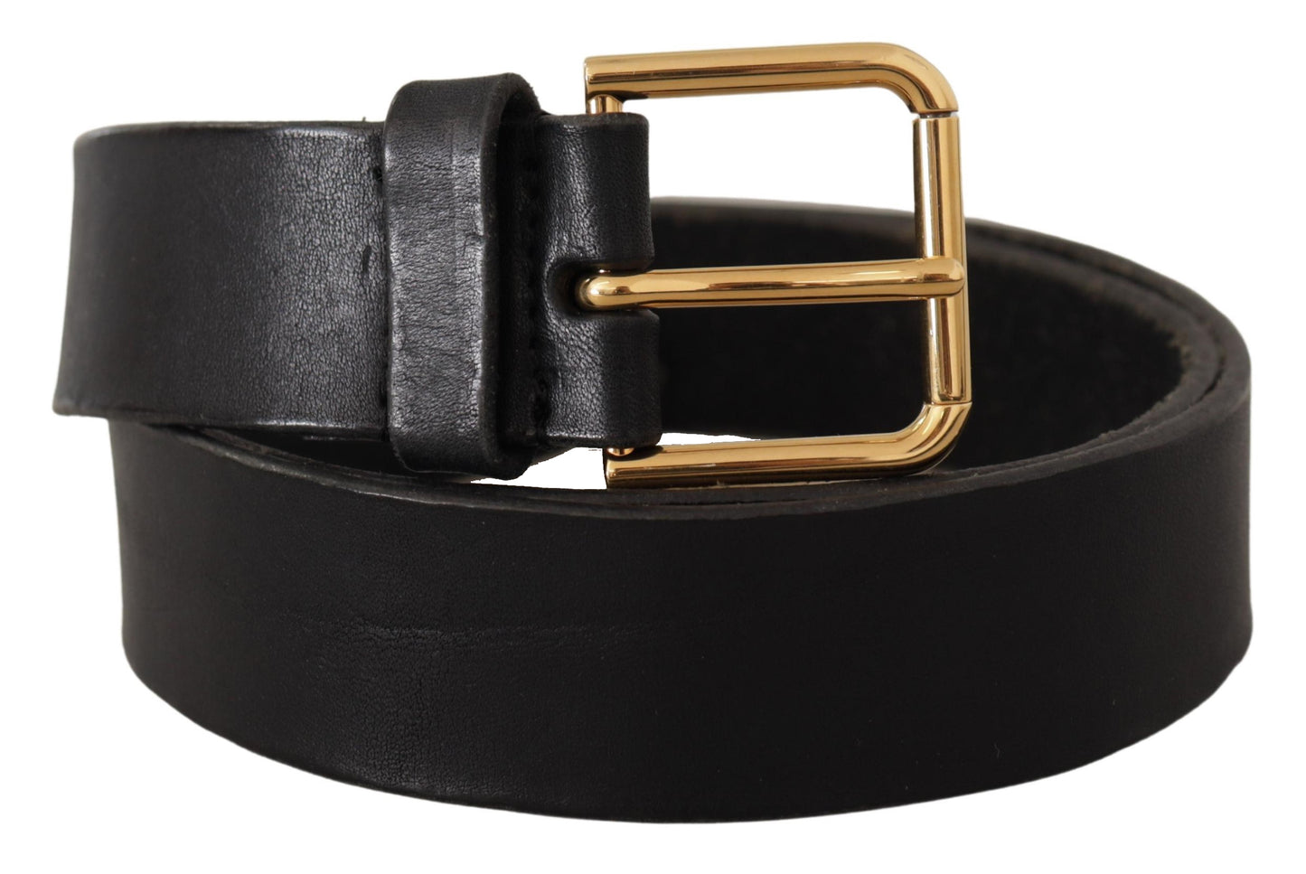 Ceinture en cuir noir Dolce &amp; gabbana avec boucle en métal