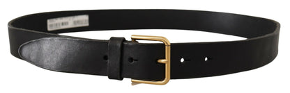 Ceinture en cuir noir Dolce &amp; gabbana avec boucle en métal