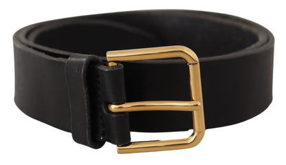 Ceinture en cuir noir Dolce &amp; gabbana avec boucle en métal