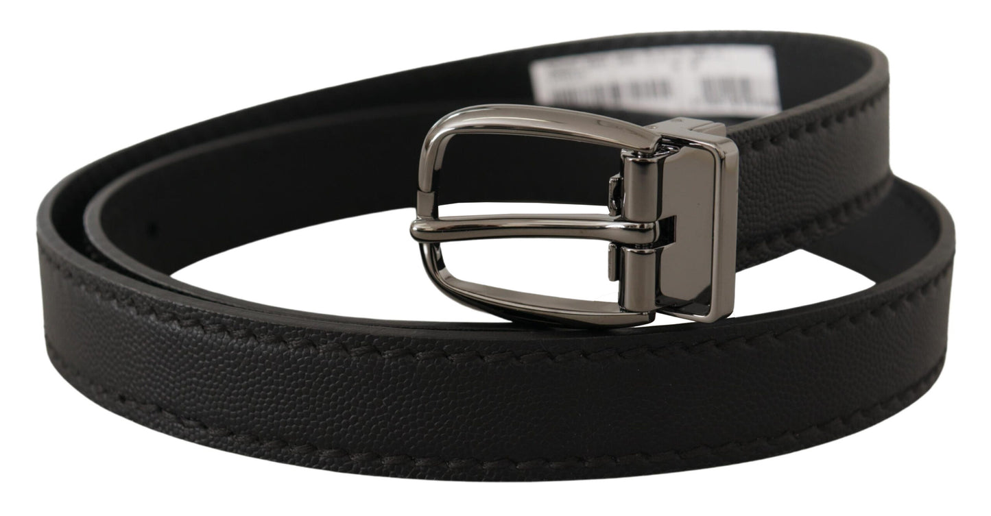 Ceinture en cuir noir Dolce &amp; gabbana avec boucle en métal