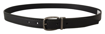 Ceinture en cuir noir Dolce &amp; gabbana avec boucle en métal