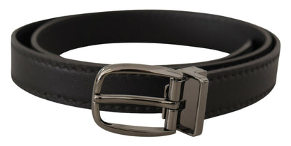 Ceinture en cuir noir Dolce &amp; gabbana avec boucle en métal