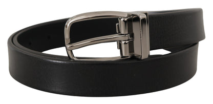 Ceinture en cuir noir Dolce &amp; gabbana avec boucle en métal