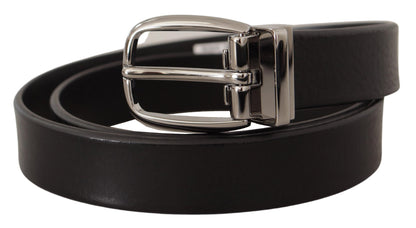 Ceinture en cuir noir Dolce &amp; gabbana avec boucle en métal