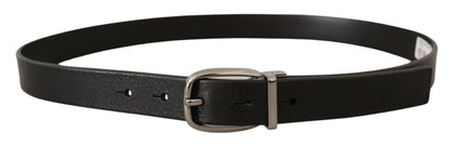 Ceinture en cuir noir Dolce &amp; gabbana avec boucle en métal