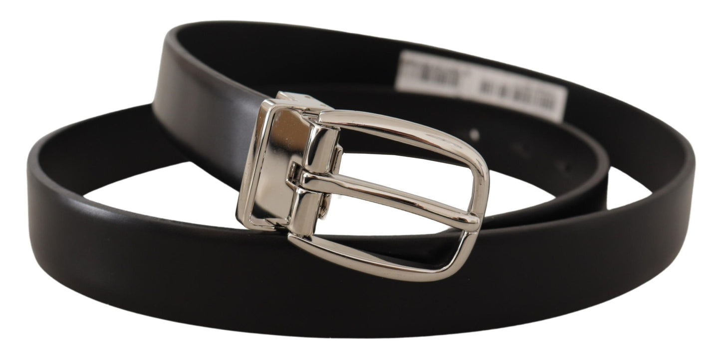 Ceinture en cuir noir Dolce &amp; gabbana avec boucle en métal