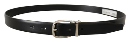 Ceinture en cuir noir Dolce &amp; gabbana avec boucle en métal