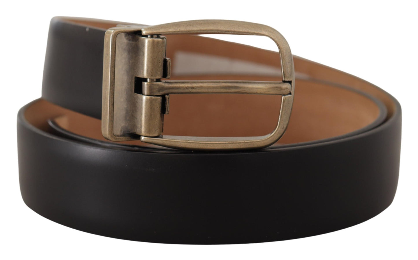 Ceinture en cuir noir Dolce &amp; gabbana avec boucle en métal