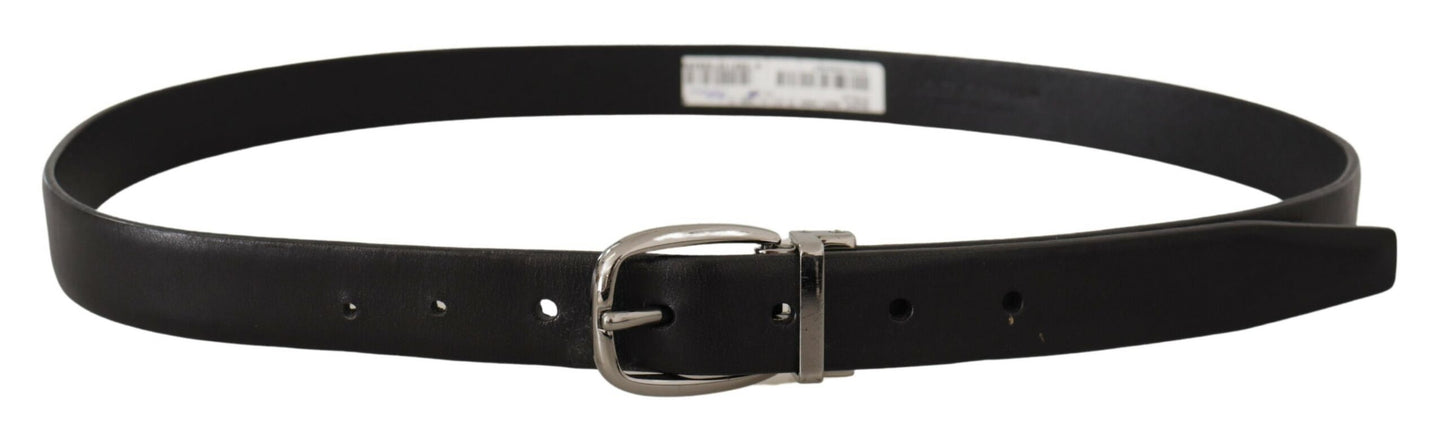 Ceinture de créateur en cuir noir Dolce &amp; Gabbana