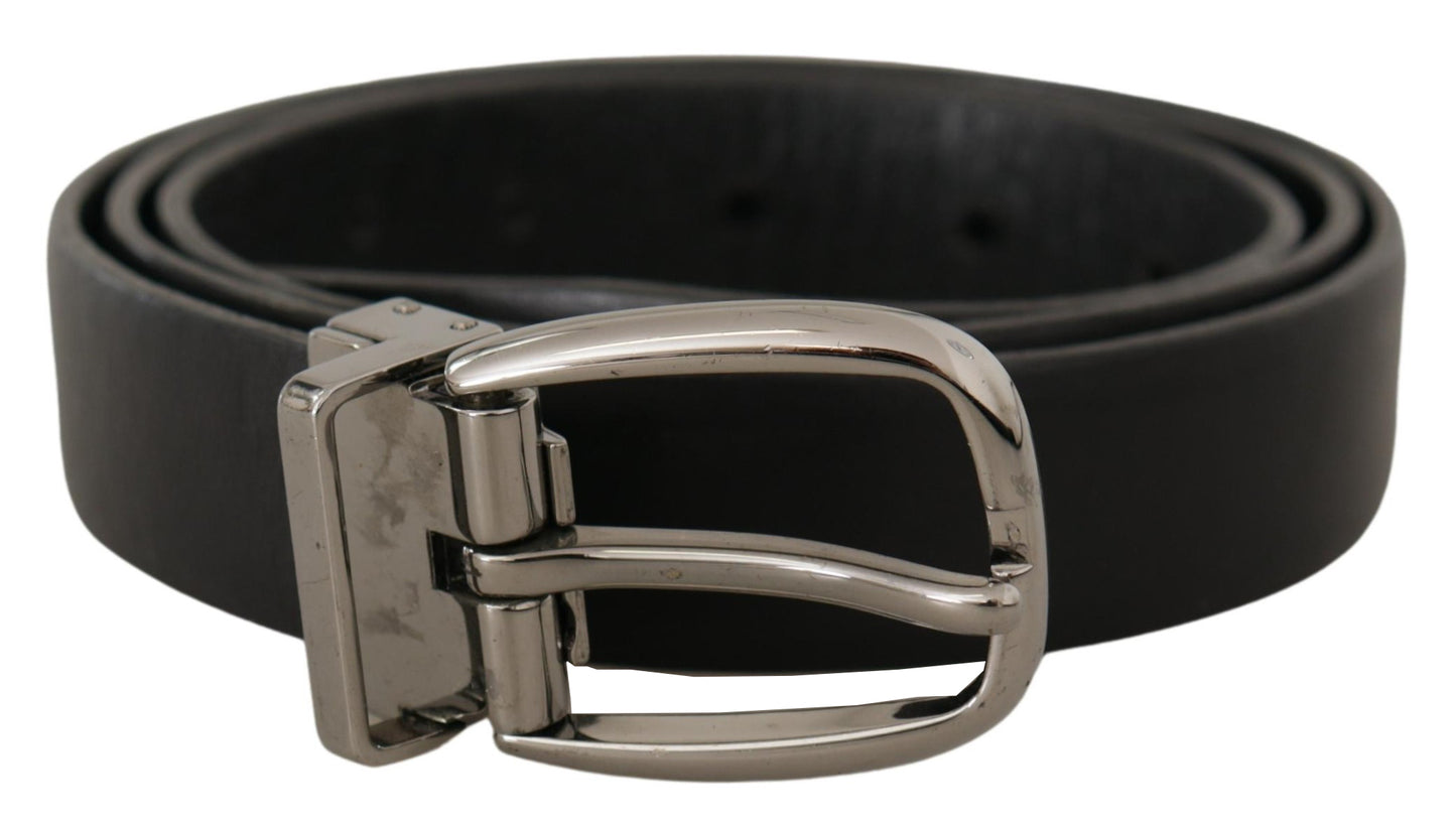 Ceinture de créateur en cuir noir Dolce &amp; Gabbana