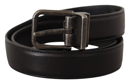 Ceinture en cuir noir Dolce &amp; gabbana avec boucle en métal