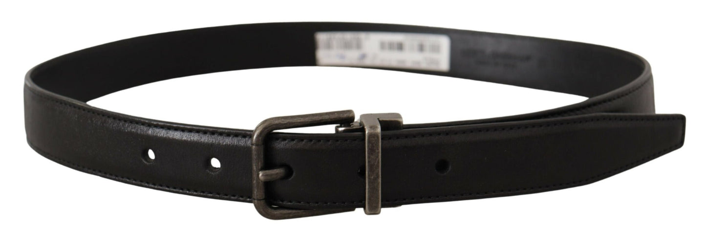 Ceinture en cuir noir Dolce &amp; gabbana avec boucle en métal