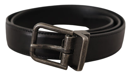 Ceinture en cuir noir Dolce &amp; gabbana avec boucle en métal