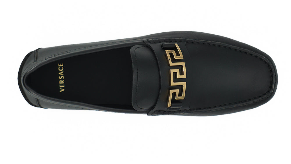 Versace Zapatos mocasines de piel de becerro negros