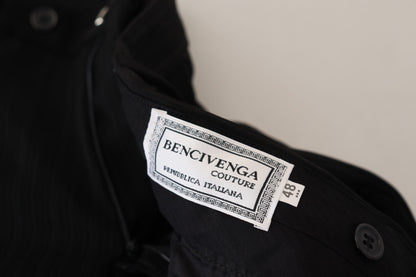 Pantalon de créateur italien noir Bencivenga