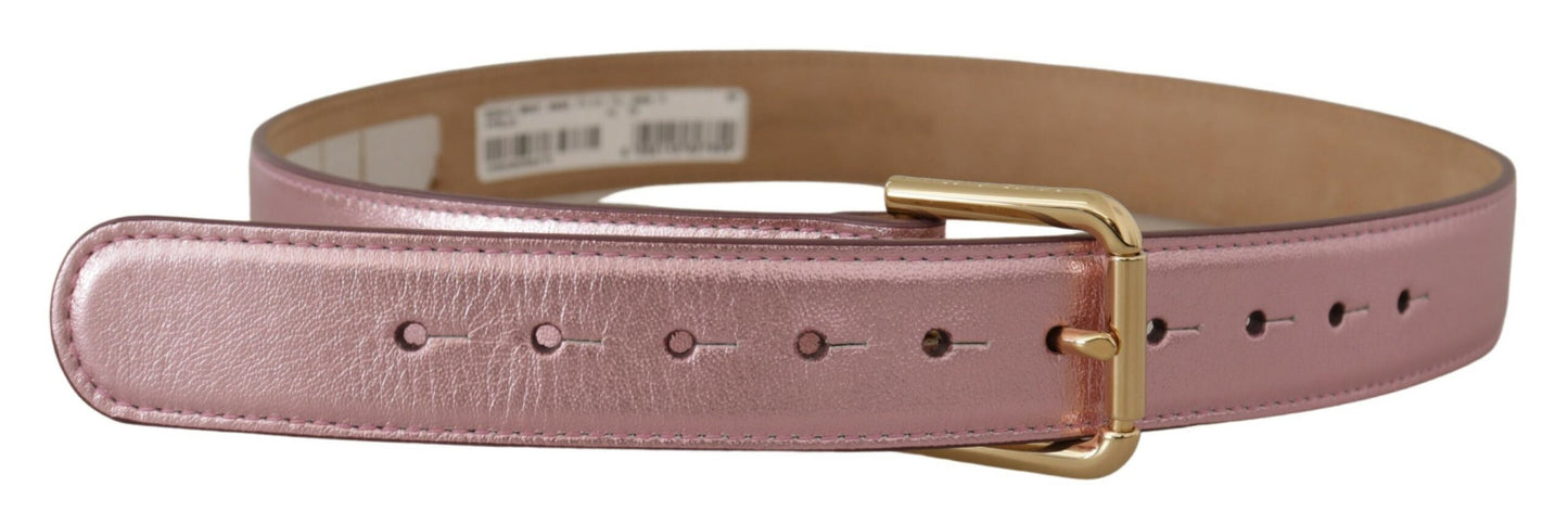 Ceinture en cuir rose métallisé Dolce &amp; Gabbana