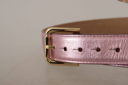 Ceinture en cuir rose métallisé Dolce &amp; Gabbana