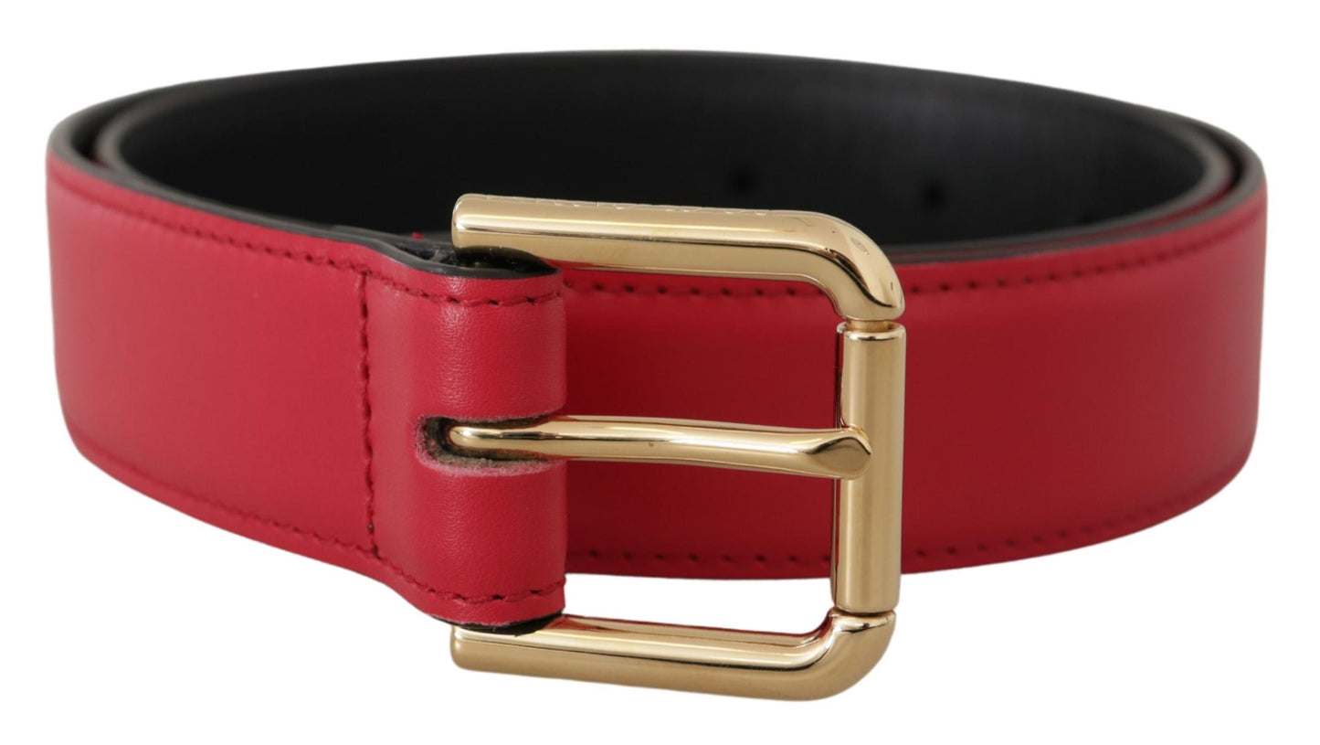 Ceinture en cuir rouge Dolce &amp; gabbana avec boucle dorée